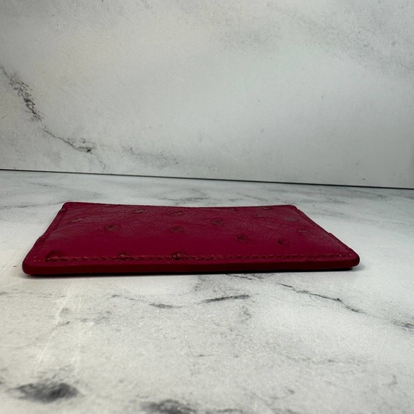 Louis Vuitton Ostrich Cardholder Magenta red/pink exotic card case wallet LV - Picture 6 of 11